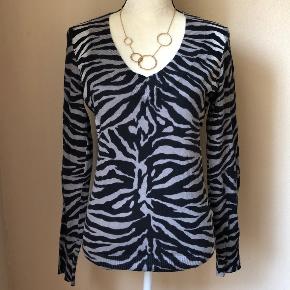 Express V-Neck Animal Print Sweater EUC